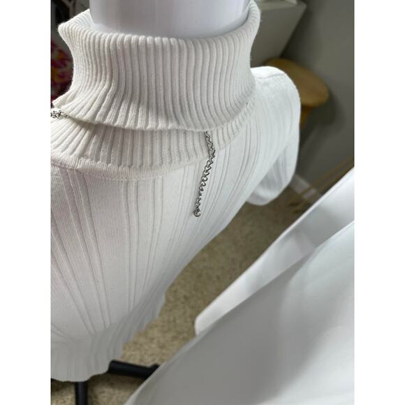 Chico's silver tone necklace signed costume jewelry classic simple trendy - Picture 3 of 16